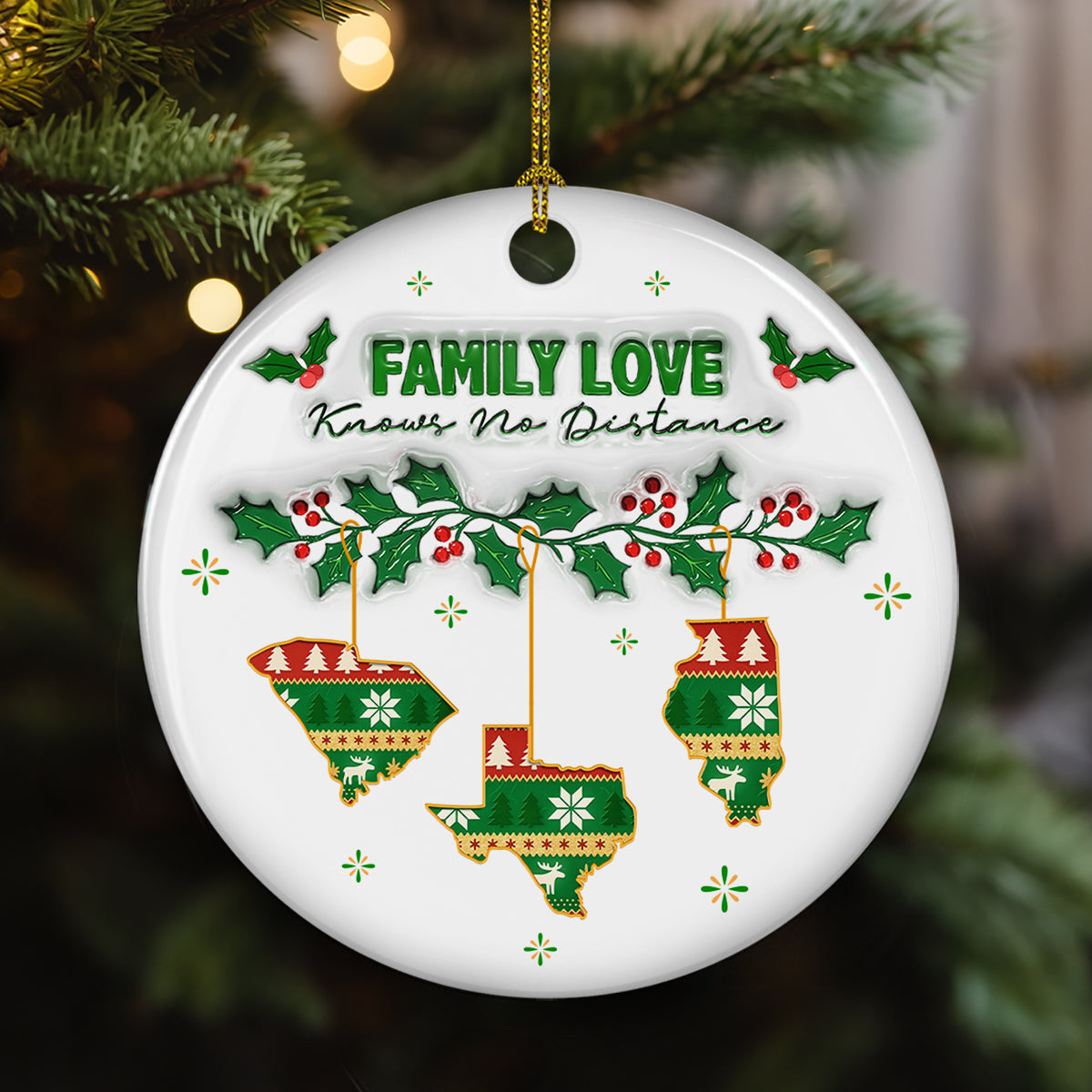 No Distance Known - Personalized Custom 3D Inflated Effect Ceramic Ornament