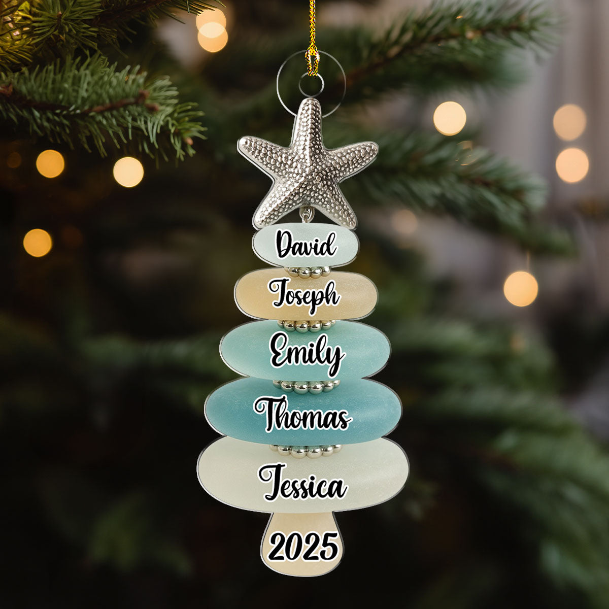 Sea Glass Christmas Tree - Personalized Custom Acrylic Ornament