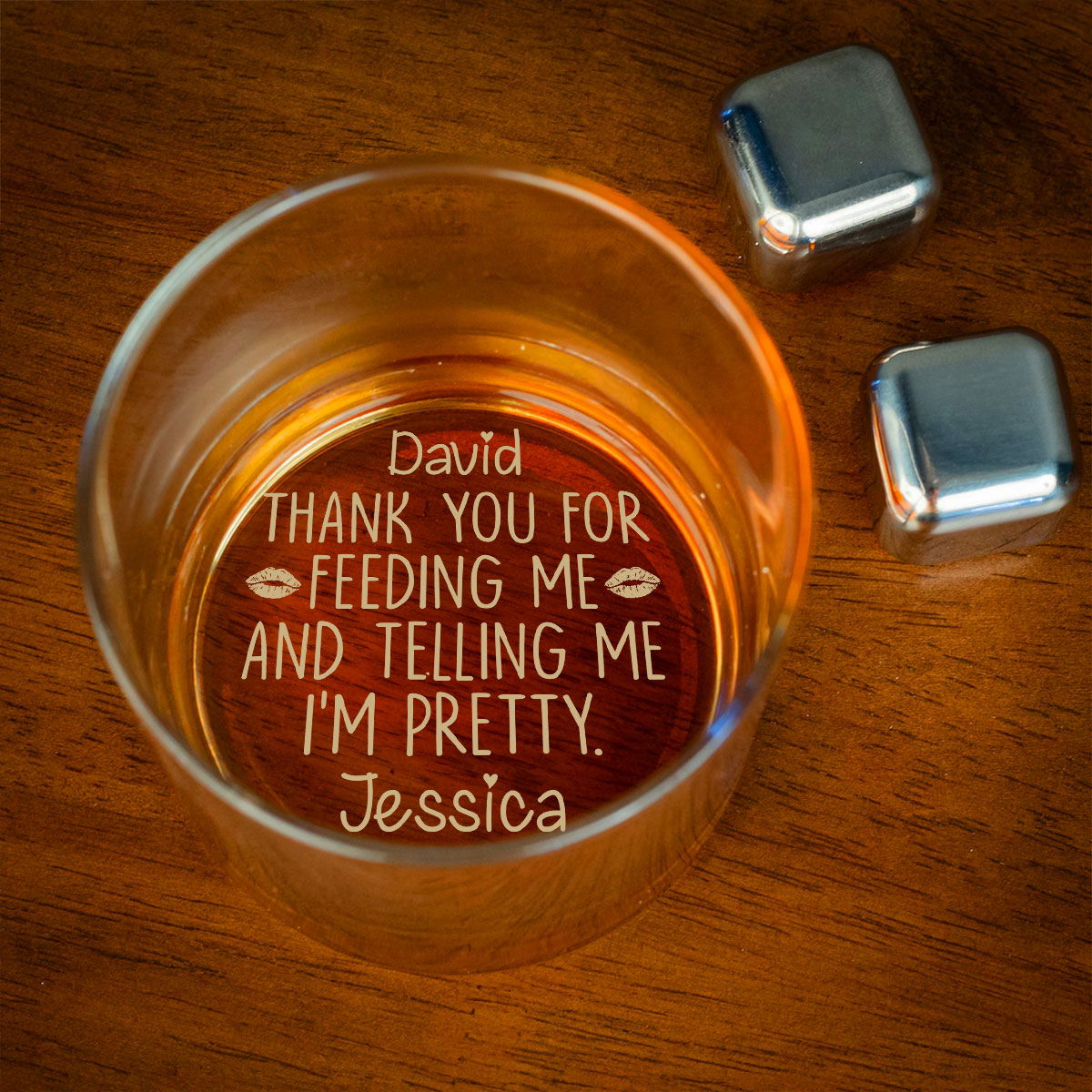 Love Is Being With You - Personalized Custom Engraved Whiskey Glass