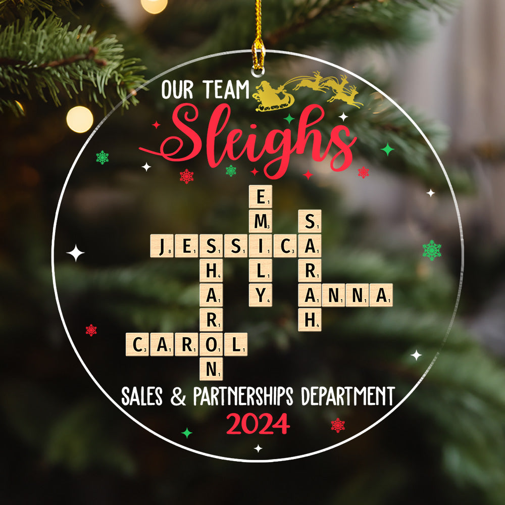 Team Sleighs - Personalized Custom Acrylic Ornament