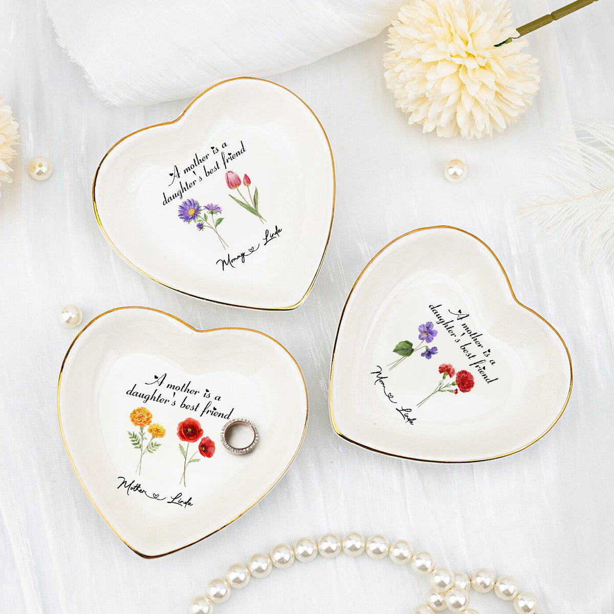 Daughter And Mother Are Best Friend - Personalized Custom Jewelry Dish