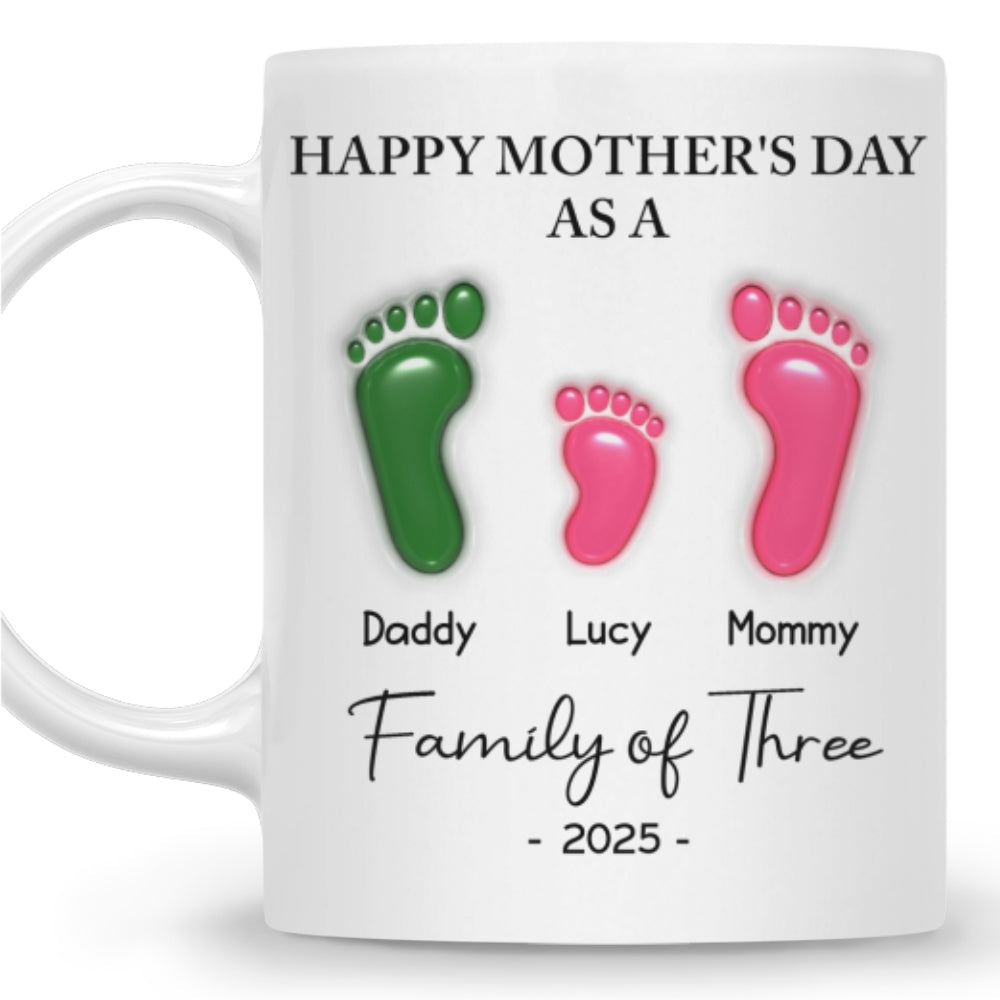 Happy Mother Day As A Family - Personalized Custom 3D Inflated Effect Mug