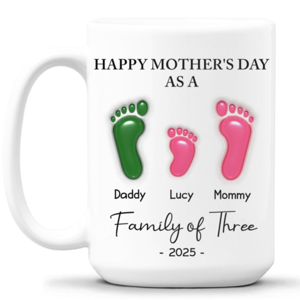 Happy Mother Day As A Family - Personalized Custom 3D Inflated Effect Mug
