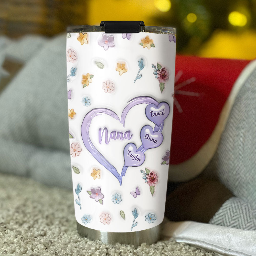 Best Grandma Ever - Personalized Custom 3D Inflated Effect Tumbler