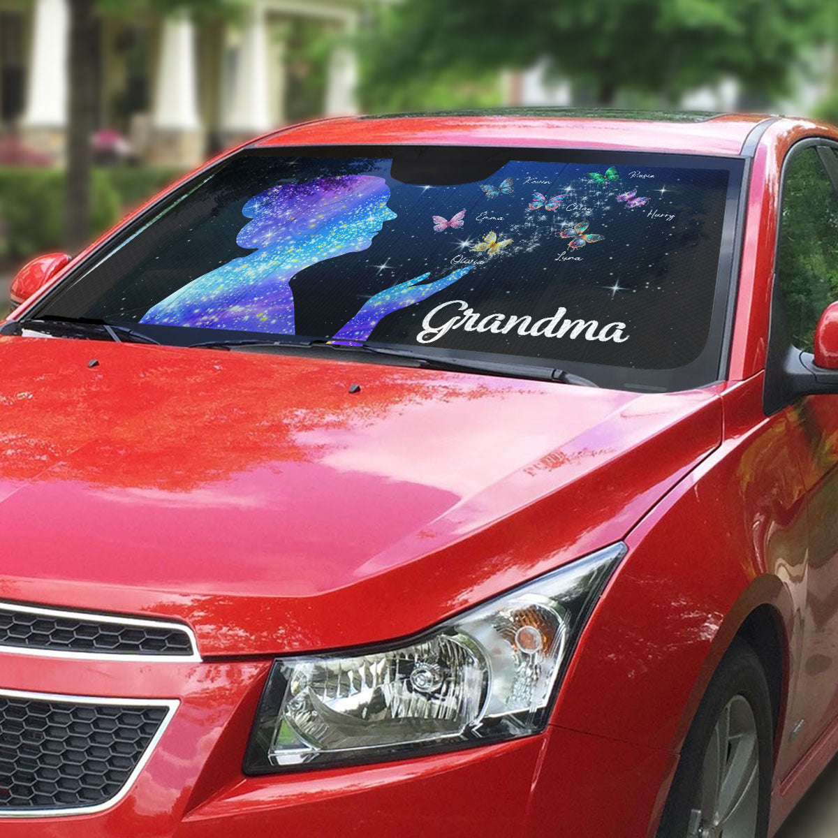 Grandma And Kids Beautiful - Personalized Custom Car Sunshade