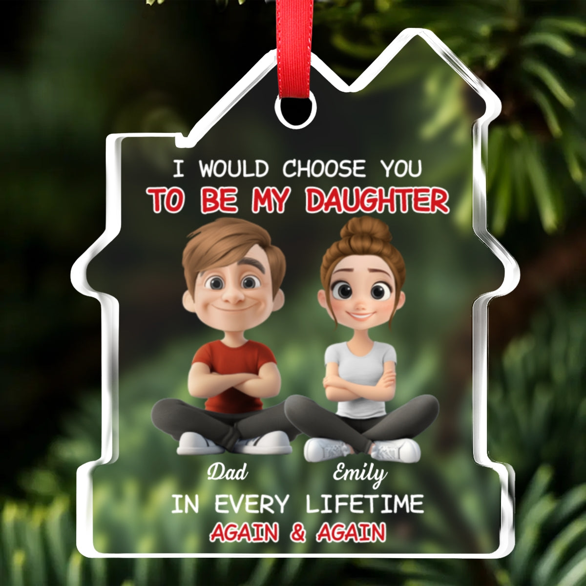 Always Choose You - Personalized Custom House Shaped Glass Ornament