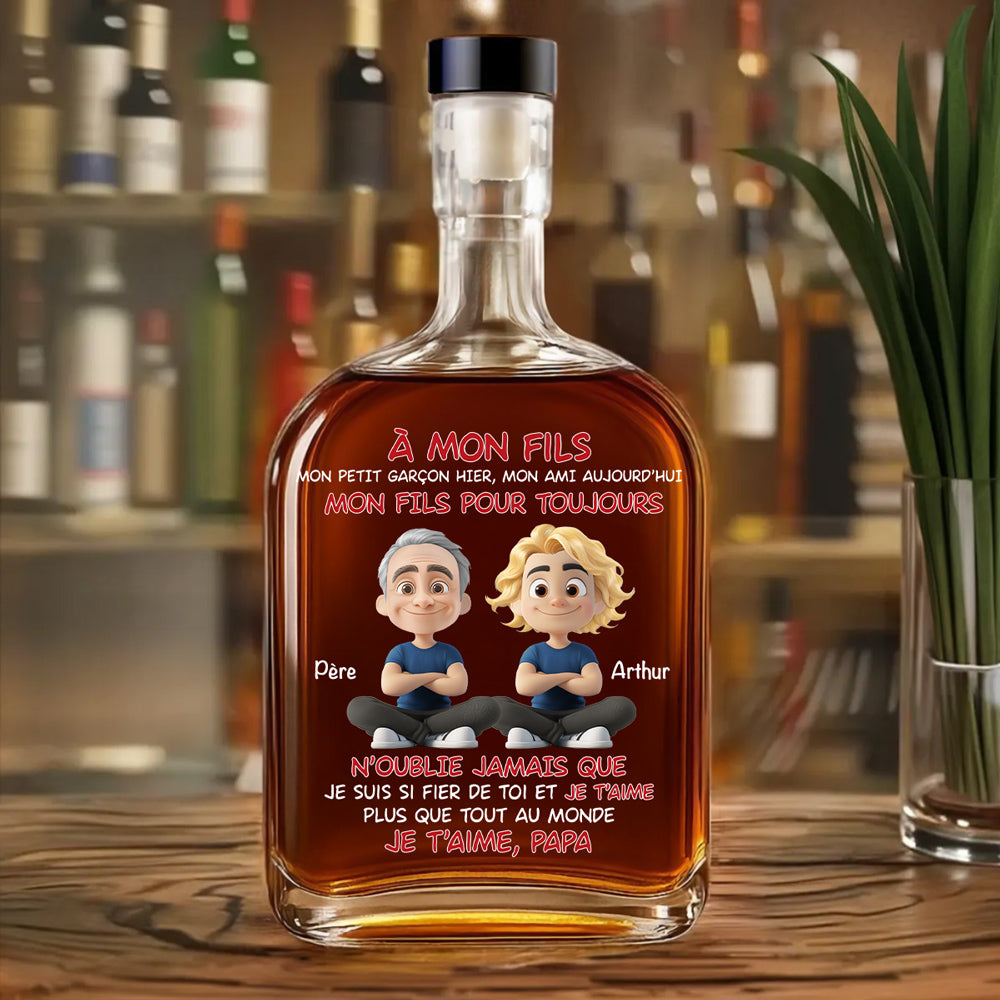 Mon Fils Pour Toujours - Carafe À Spiritueux Personnalisée