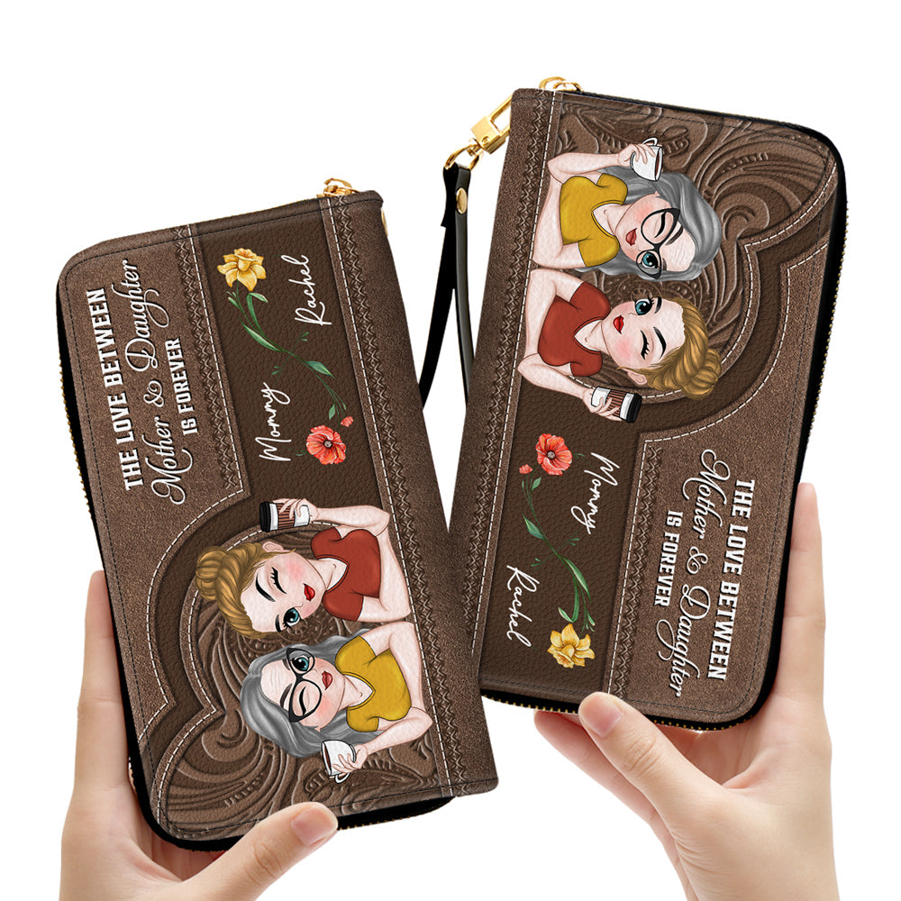 Forever Love You Mom - Personalized Custom Leather Wallet