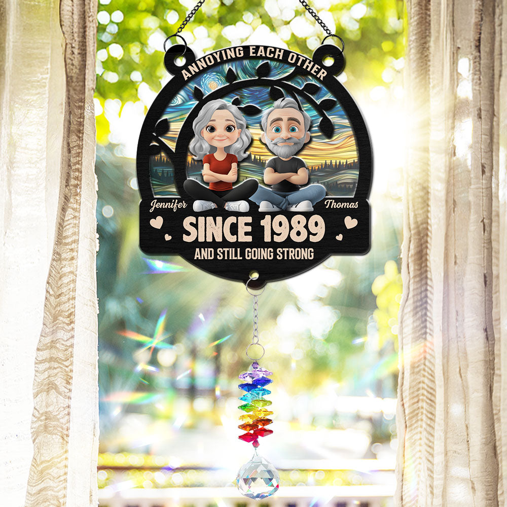 Love You Forever - Personalized Custom Suncatcher With Crystal Rainbow Charm