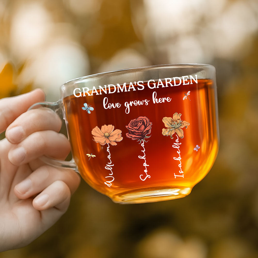 Grandma Garden - Personalized Custom Glass Tea Cup