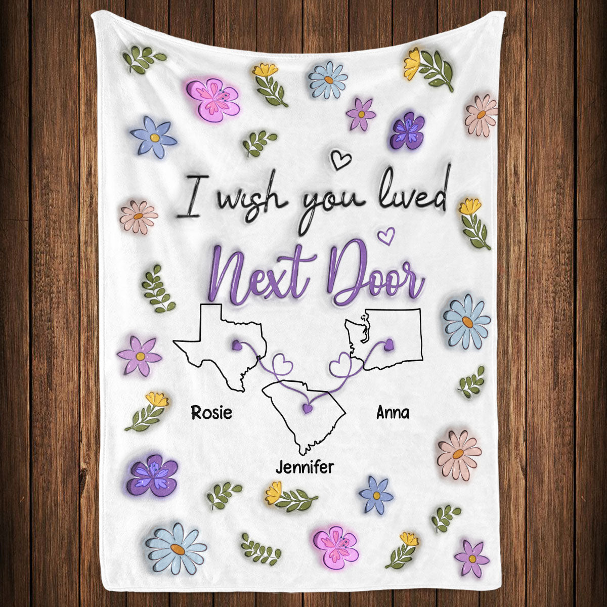 I Wish We Lived Closer - Personalized Custom Fleece Blanket