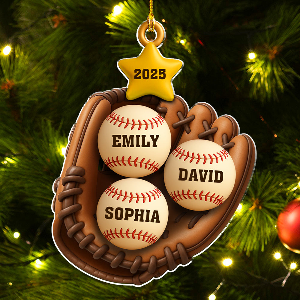 Baseball Family - Personalized Custom Acrylic Ornament