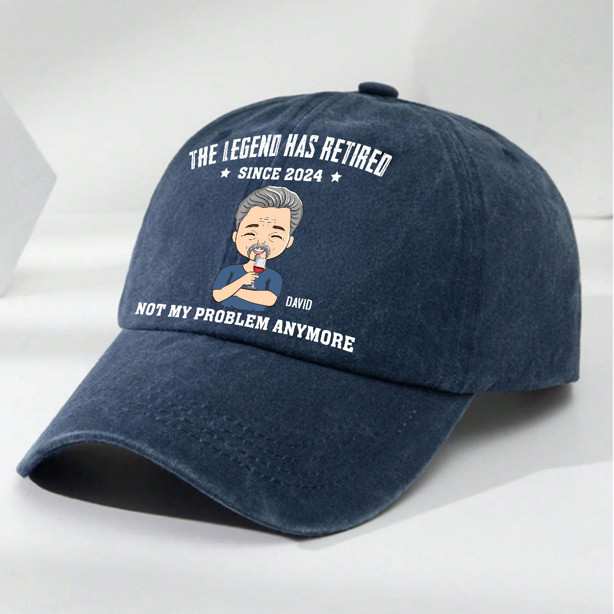 Lengend Has Retired - Personalized Custom Vintage Washed Denim Cap