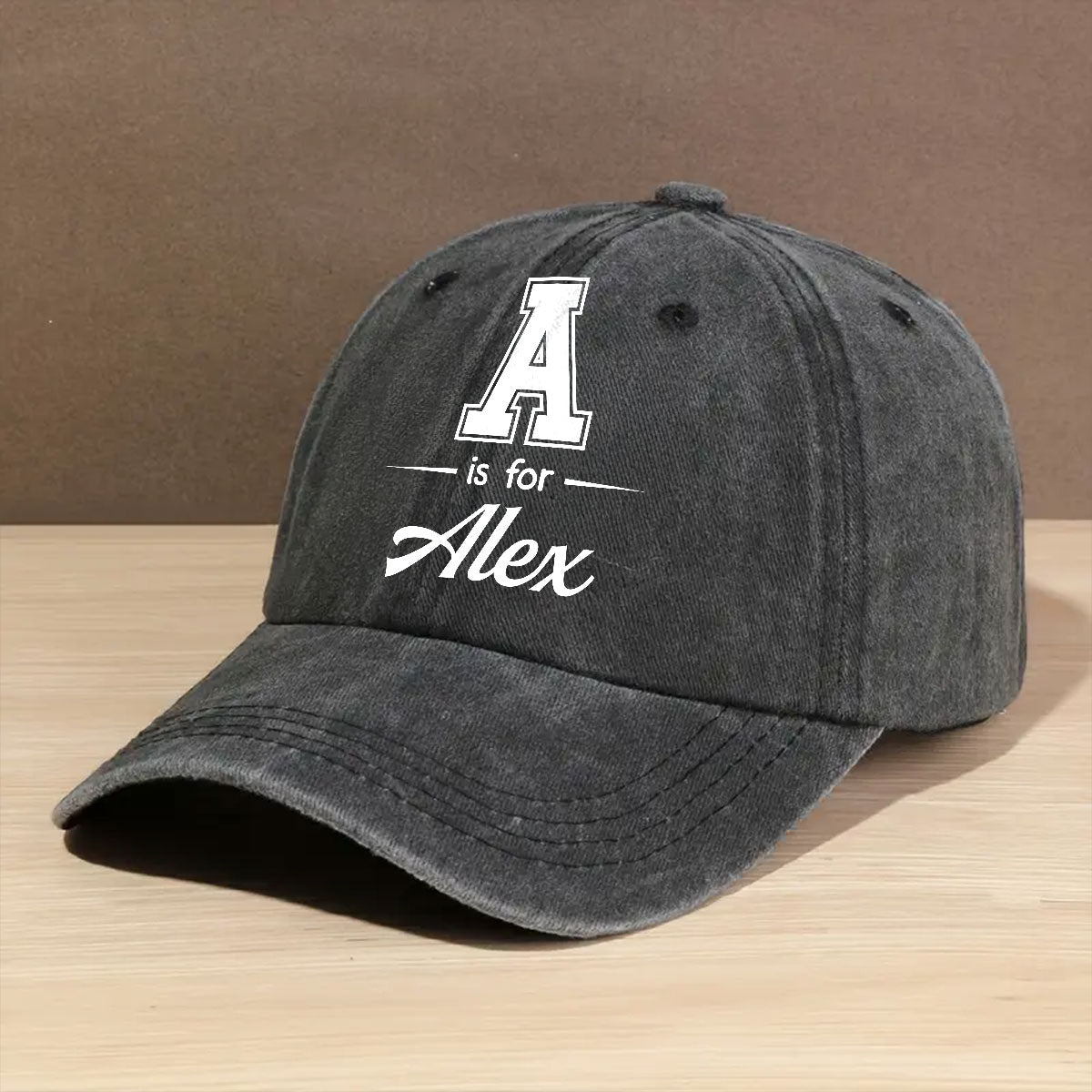 Baby Name - Personalized Custom Vintage Washed Denim Cap