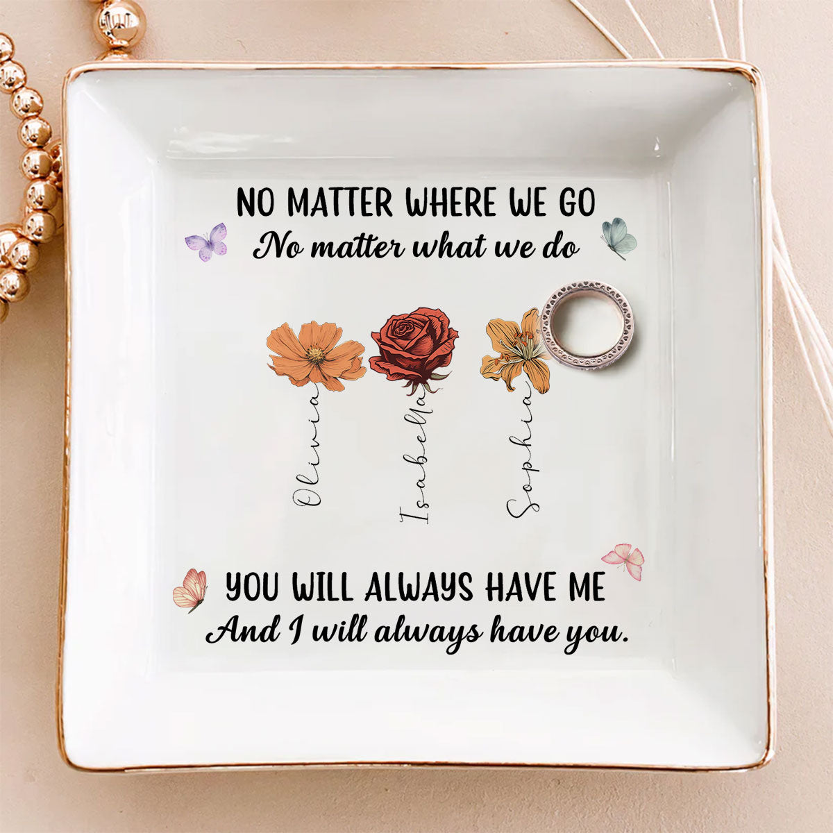 No Matter Where We Go Friendship - Personalized Custom Jewelry Dish