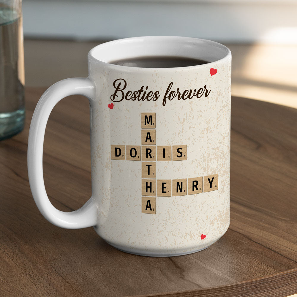 Grandkids Family Besties Coworkers Crossword Puzzle - Personalized Custom Coffee Mug