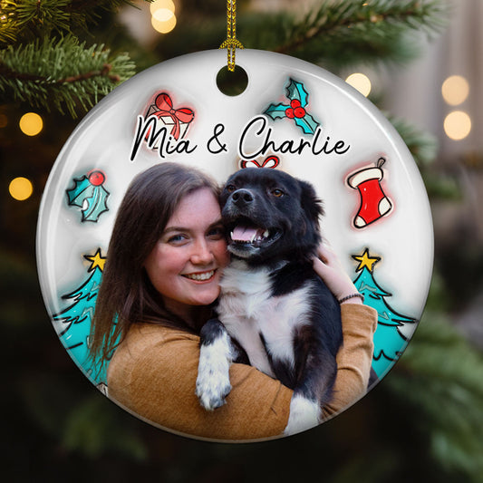 Santa Is Coming To Us Photo - Personalized Custom 3D Inflated Effect Ceramic Ornament