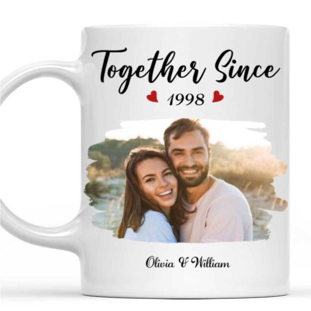 Together Since Husband Wife Photo - Personalized Custom Coffee Mug