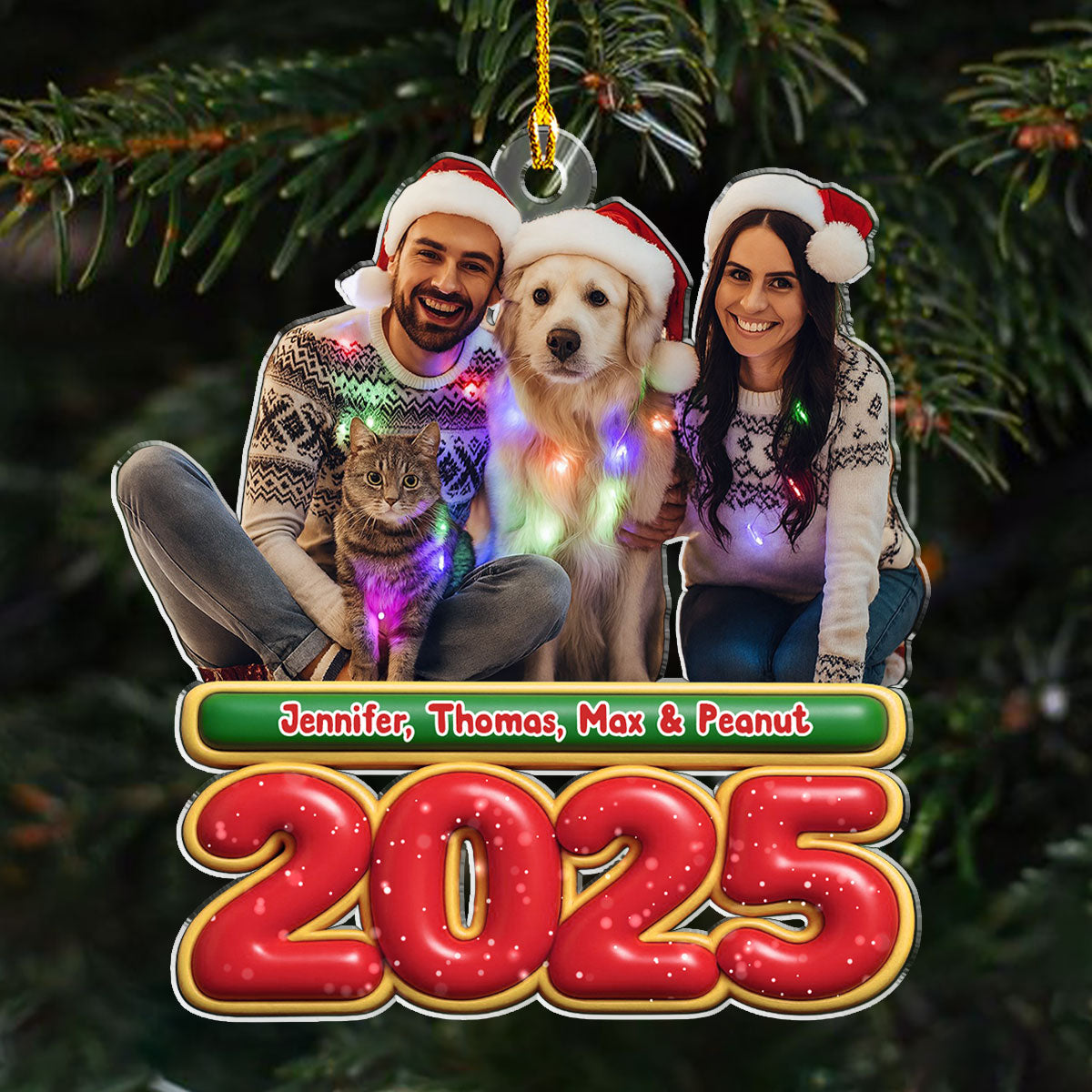 My Kids Is Here Pet Photo Version - Personalized Custom Acrylic Ornament