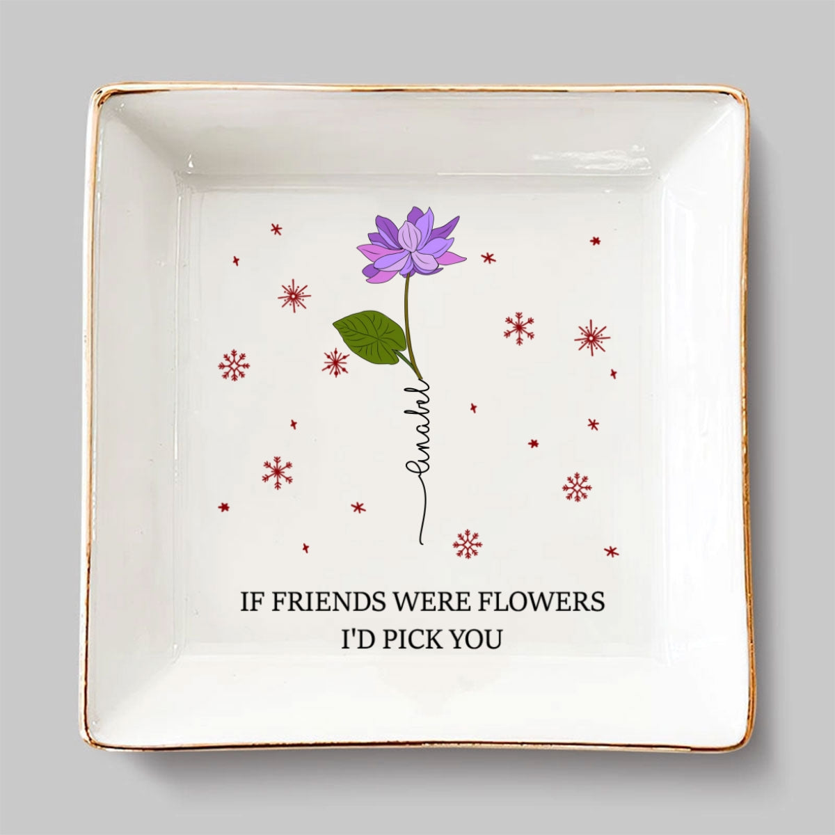 Merry Christmas My Lovely Flower - Personalized Custom Jewelry Dish