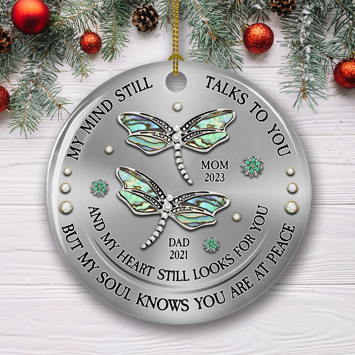 My Mind My Heart My Soul- Personalized Custom Ceramic Ornament