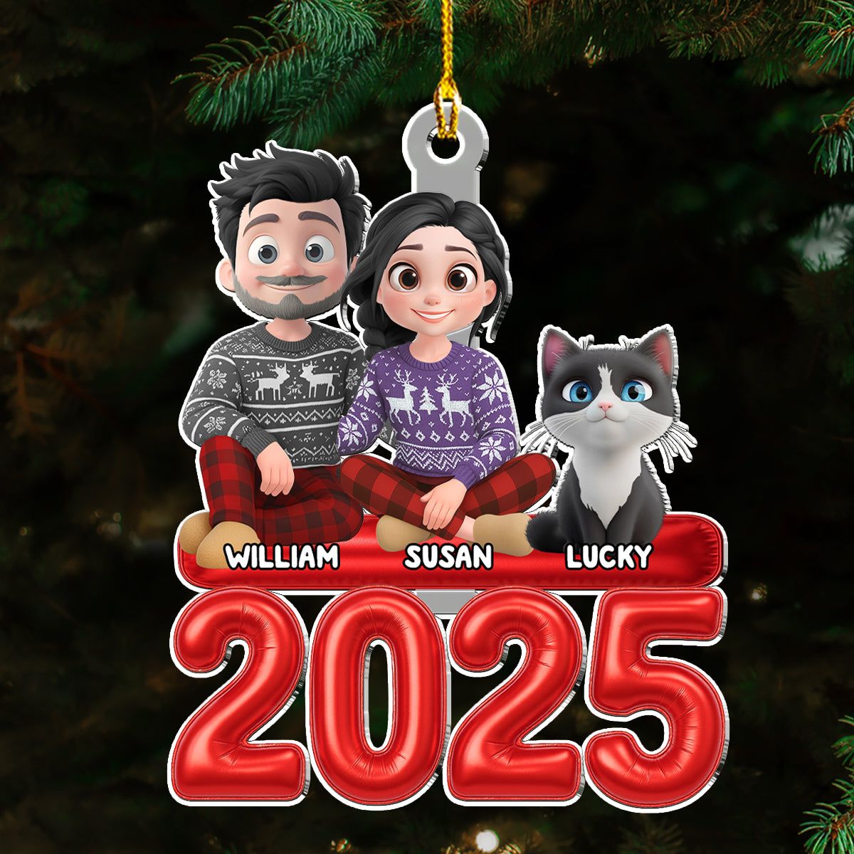 Us And Our Kid Pet - Personalized Custom Acrylic Ornament