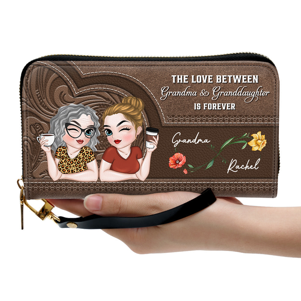 Forever Love You Grandma - Personalized Custom Leather Wallet