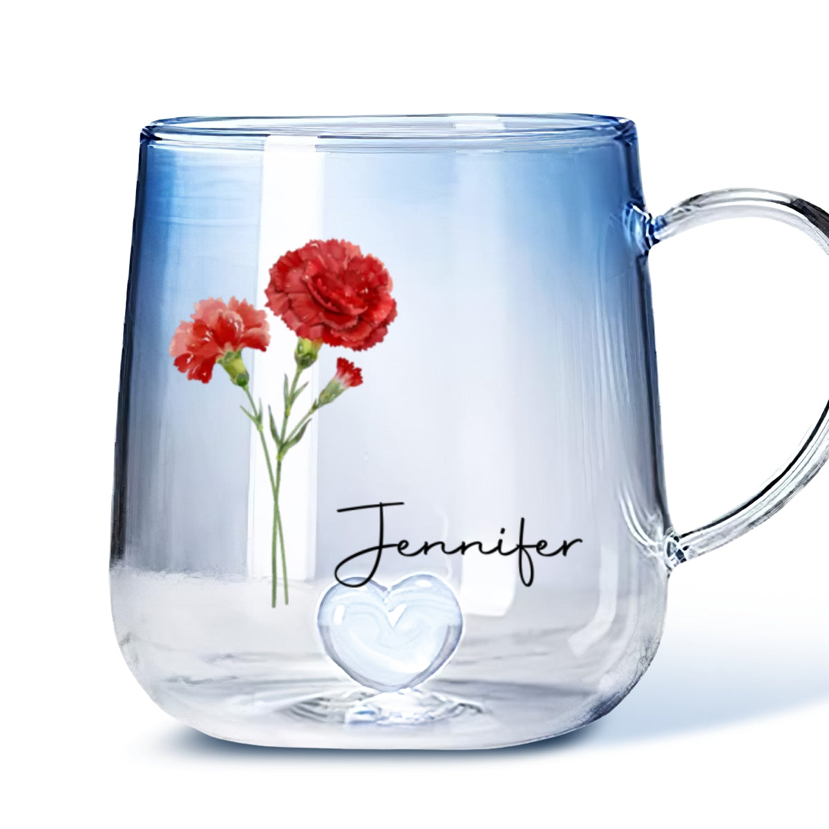 You Are The Most Beautiful Flower - Personalized Custom Blue Gradient Glass Mug