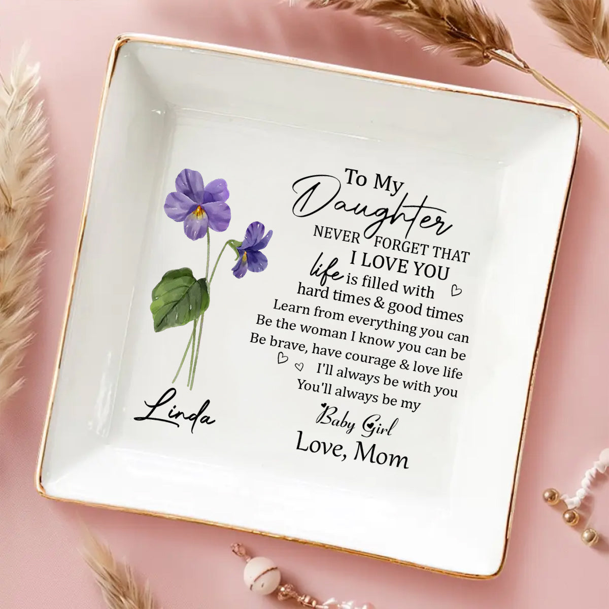 Never Forget - Personalized Custom Jewelry Dish