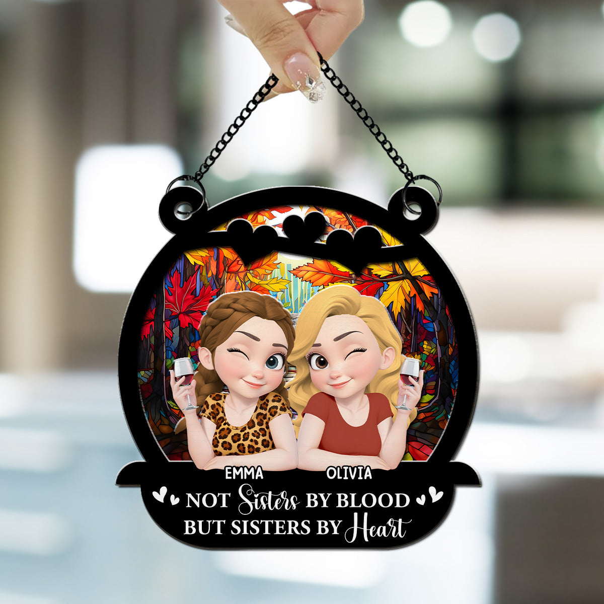 Forever Side By Side - Personalized Custom Suncatcher