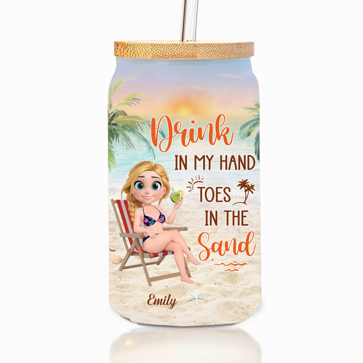 Life Is Better At The Beach - Personalized Custom Glass Can