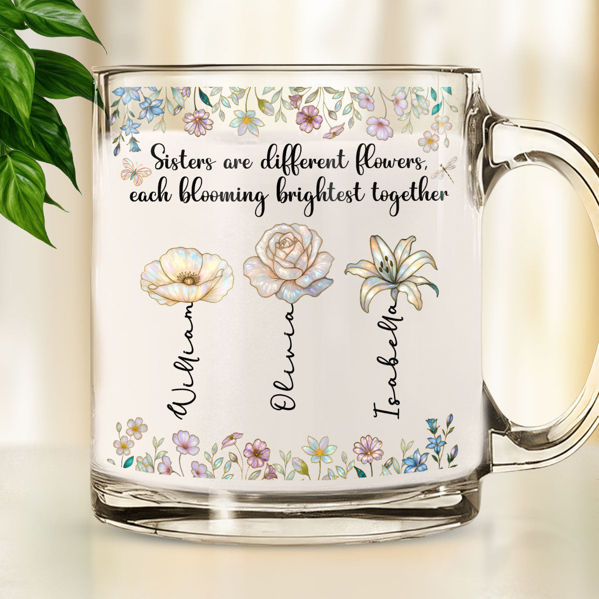 Blooming Together - Personalized Custom Glass Mug