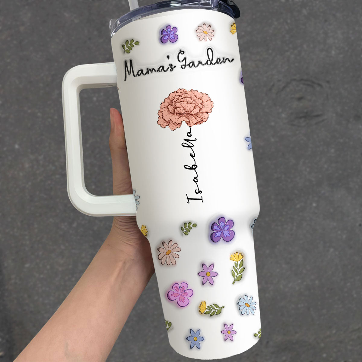 Grandma Your Love Is Always In Bloom - Personalized Custom 3D Inflated Effect Printed 40 Oz Tumbler
