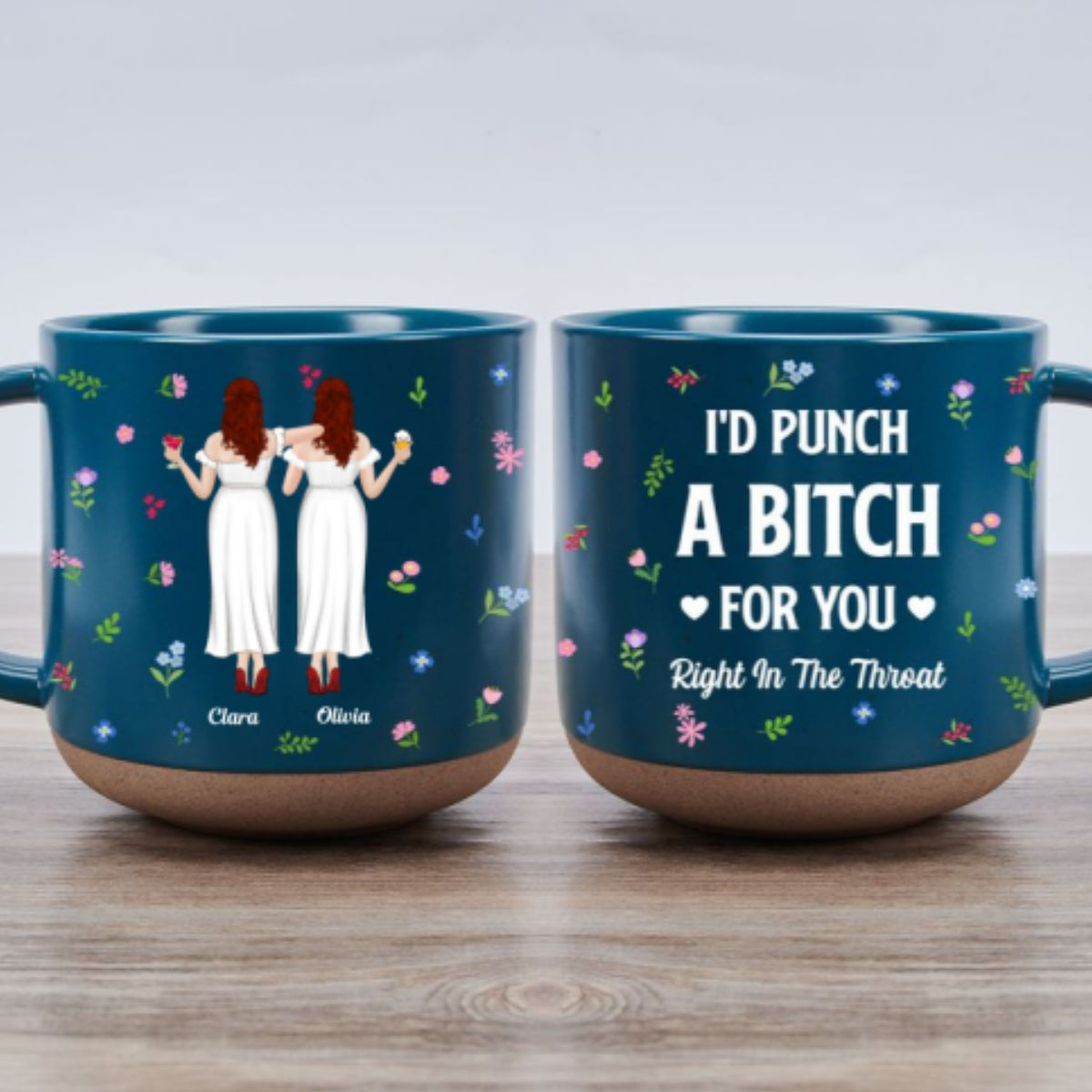 Punch Bitch Besties - Personalized Custom Pottery Mug