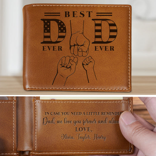 Love You Forever And Always - Personalized Custom Printed Men Leather Wallet