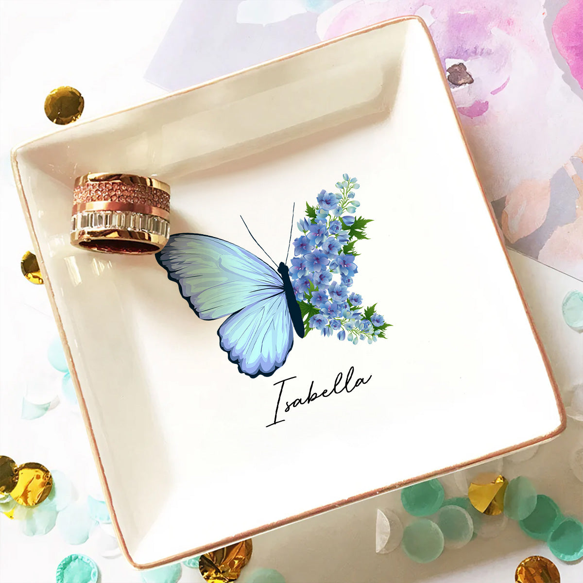 Shine Like A Butterfly - Personalized Custom Jewelry Dish