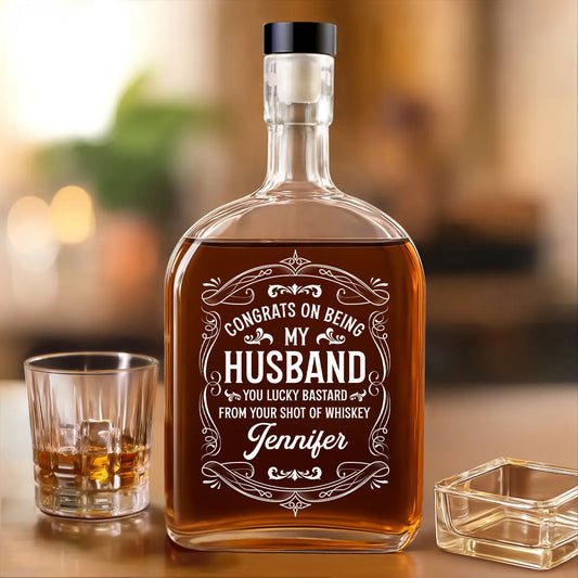 You Lucky Bastard - Personalized Custom Spirits Decanter