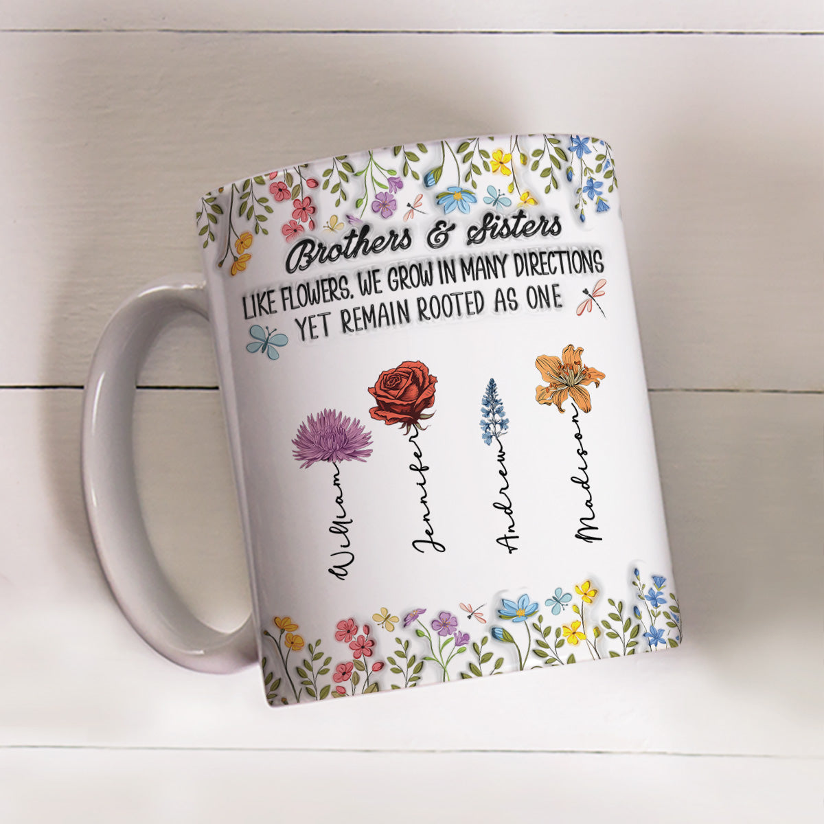 Growing Apart Yet Always Connected - Personalized Custom 3D Inflated Effect Coffee Mug