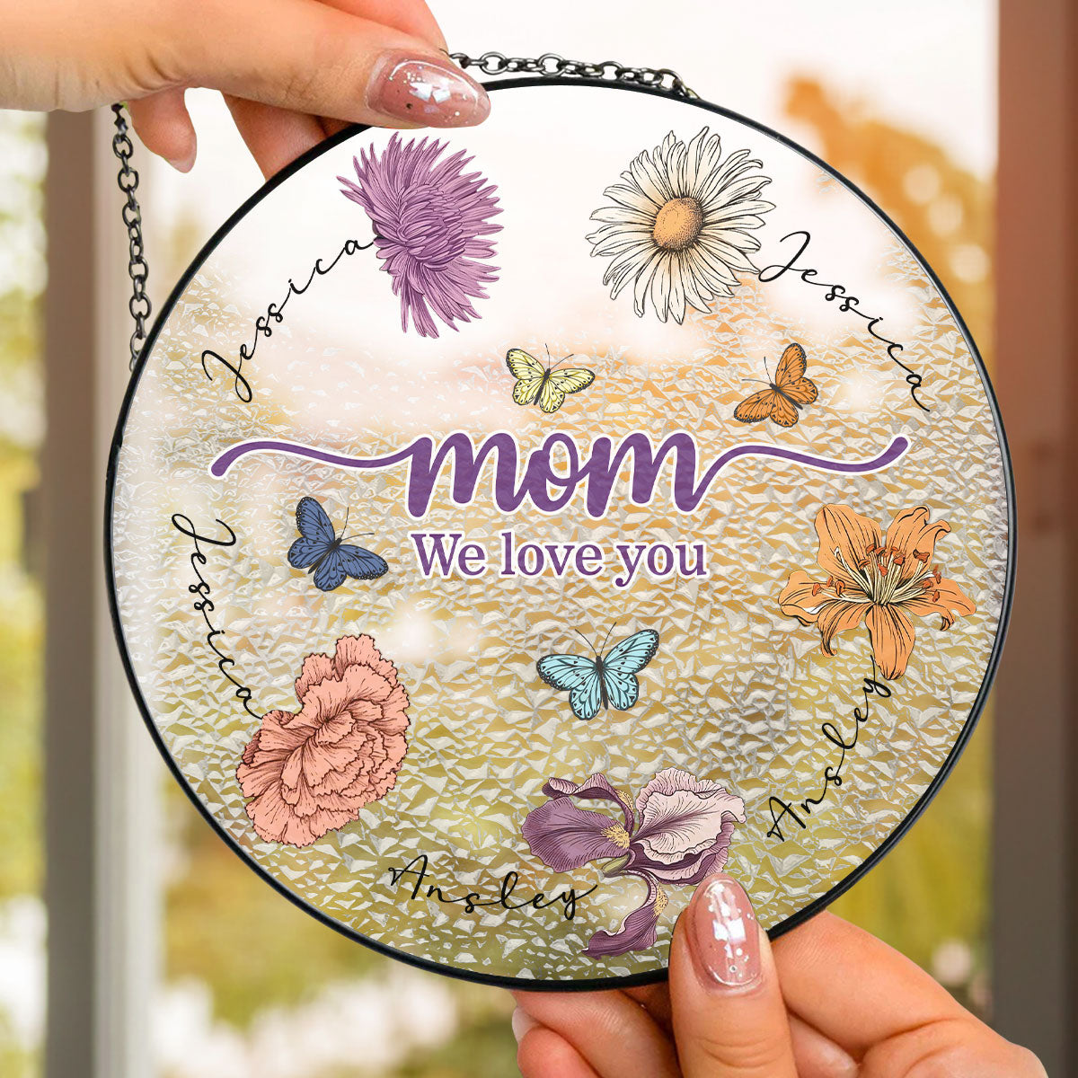 Mom You Brighten My Life - Personalized Custom Window Hanging Suncatcher