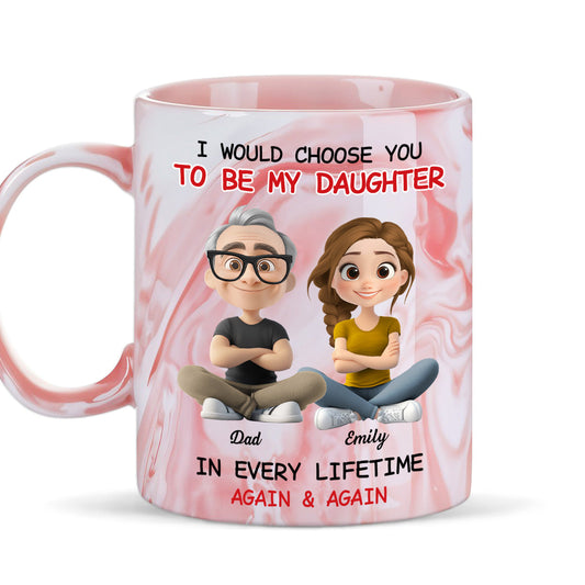 Always Choose You - Personalized Custom Pink Marble Mug