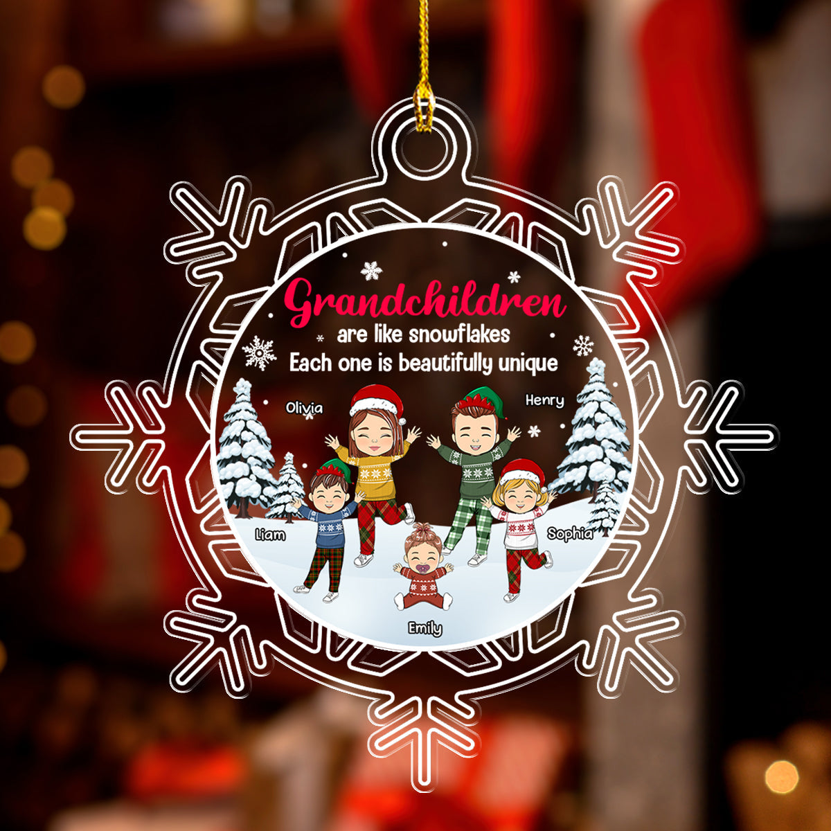 Grandchildren Are Like Snowflakes - Personalized Custom Acrylic Ornament