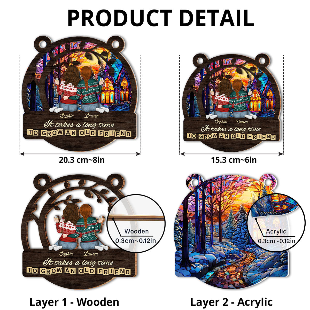 True Friendship Take Time To Grow - Personalized Custom Suncatcher