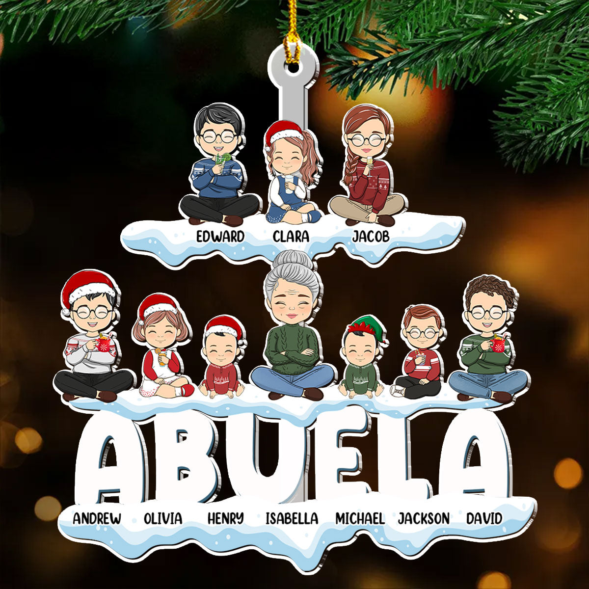 Grandparents And Kids - Personalized Custom Acrylic Ornament