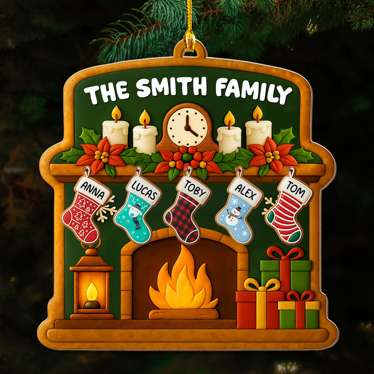 Family The Love That Never End - Personalized Custom Wood Ornament