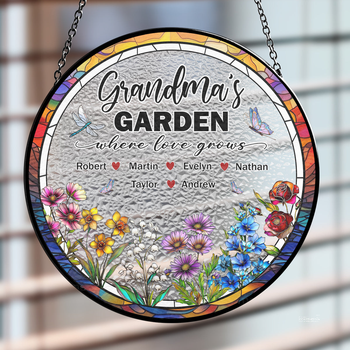 Grandma Garden - Personalized Custom Window Hanging Suncatcher