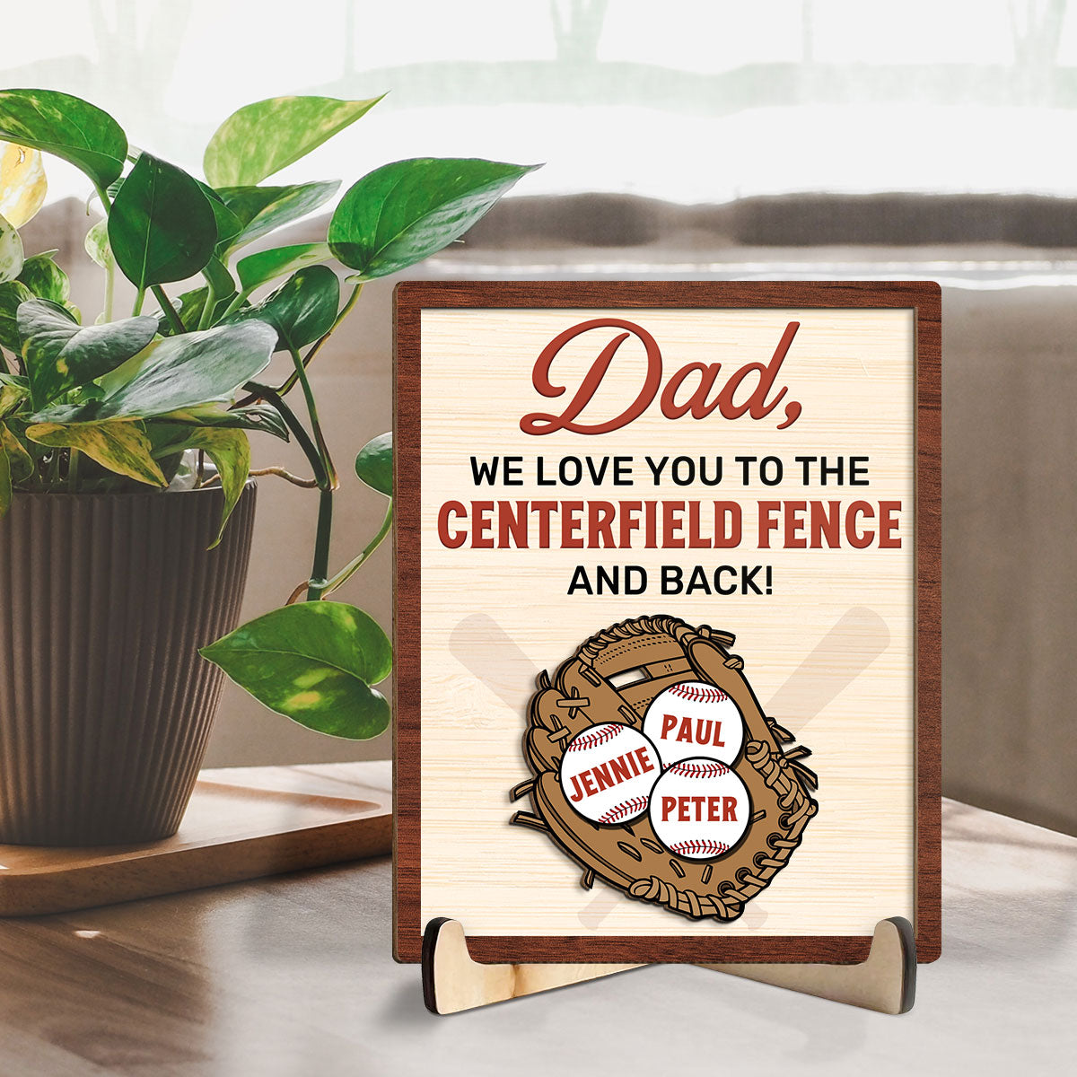 To The Centerfield And Back - Personalized Custom Wooden Plaque