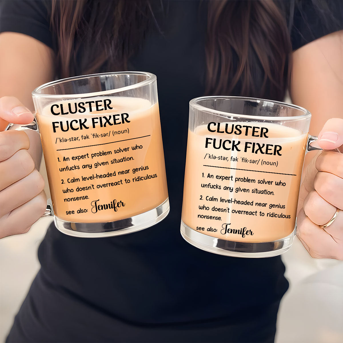 Cluster Fixer Problem Solver- Personalized Custom Glass Mug