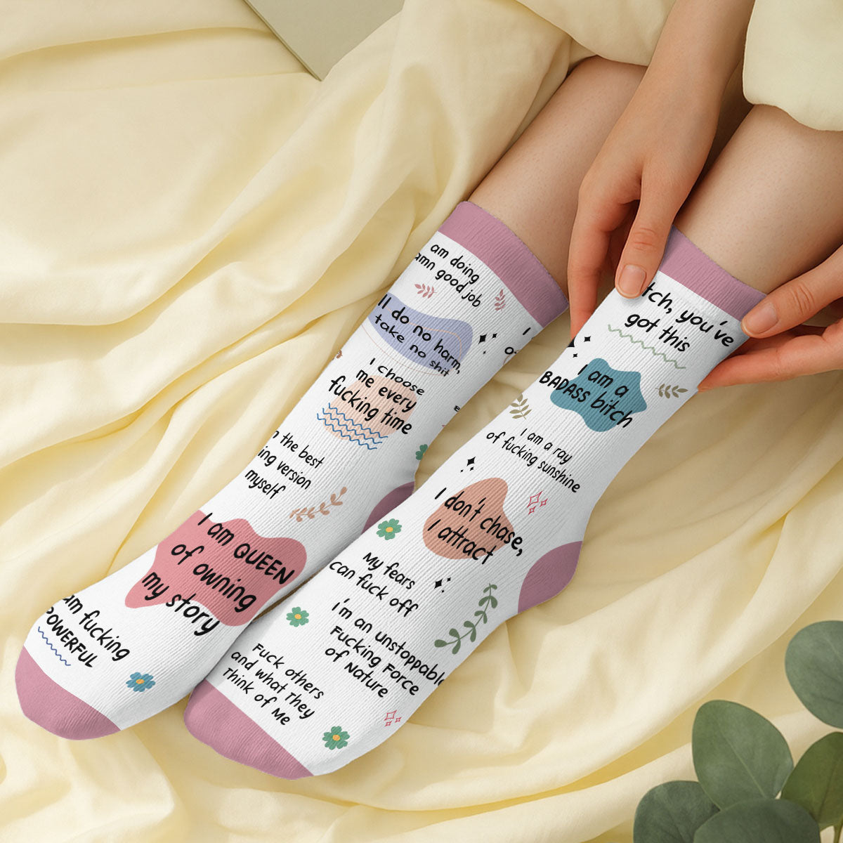Funny Affirmations - Personalized Custom Crew Socks