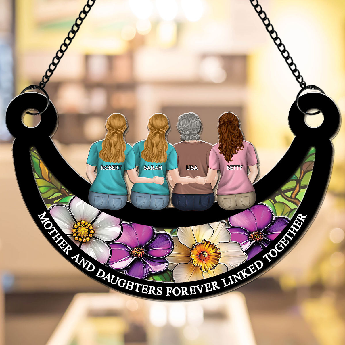 The Love Between Mom And Daughter - Personalized Custom Suncatcher