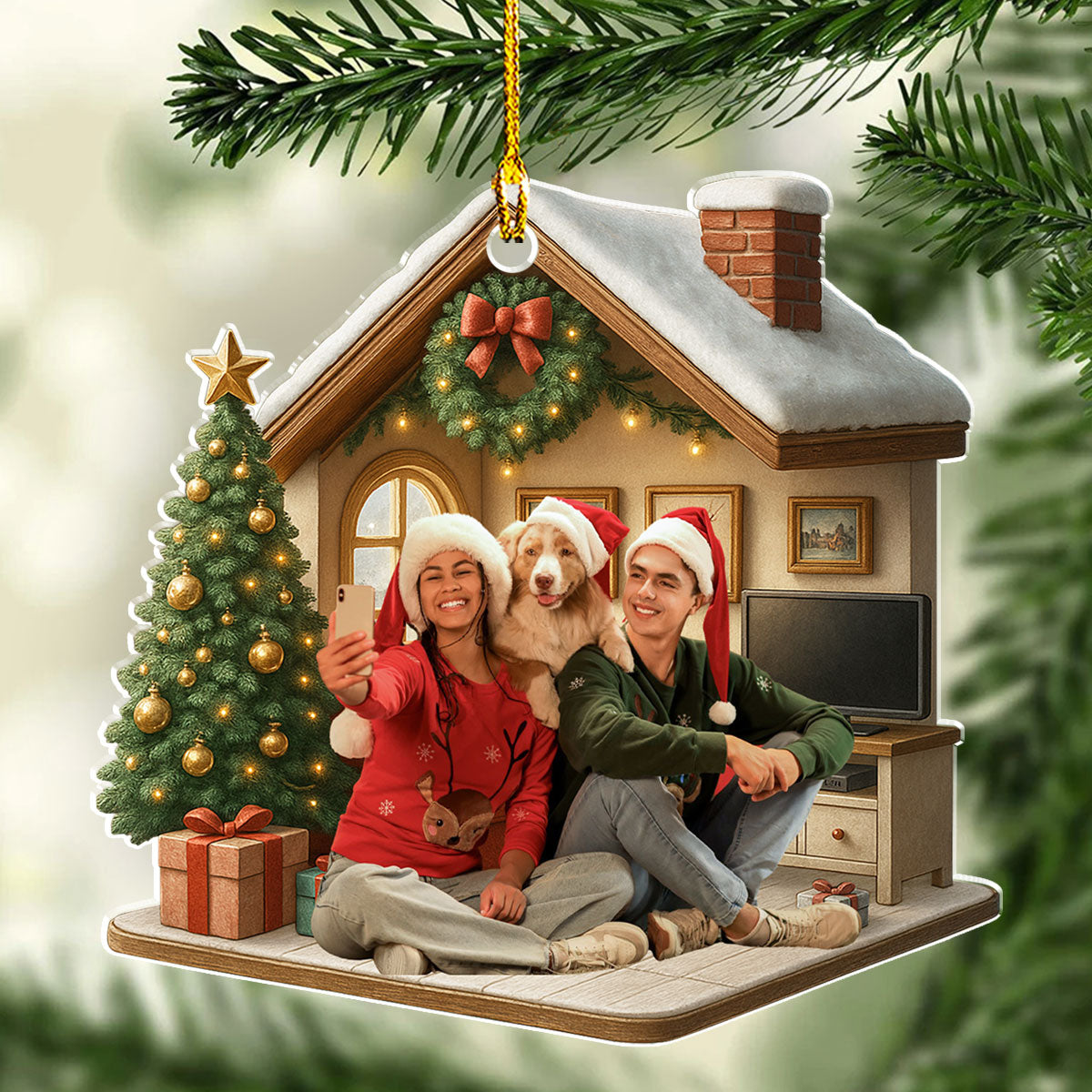 Under One Roof Photo - Personalized Custom 3D Effect Acrylic Ornament